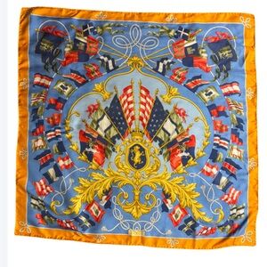 R di Ratti Italian Heraldry Banners motif silk scarf Made in Italy